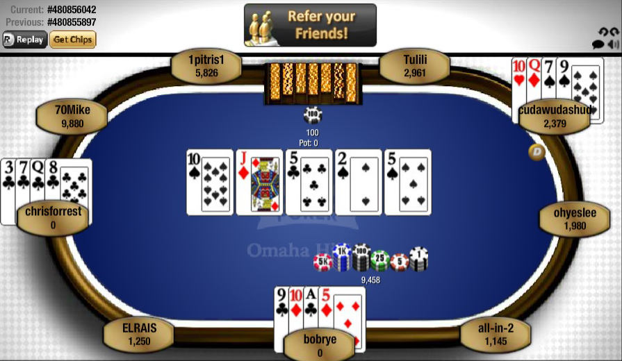 Casino Omaha Poker Table Game